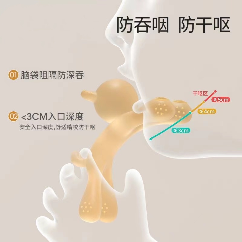 牙胶婴儿磨牙棒四六个月宝宝玩具可水煮口欲小蘑菇兔子咬胶防吃手