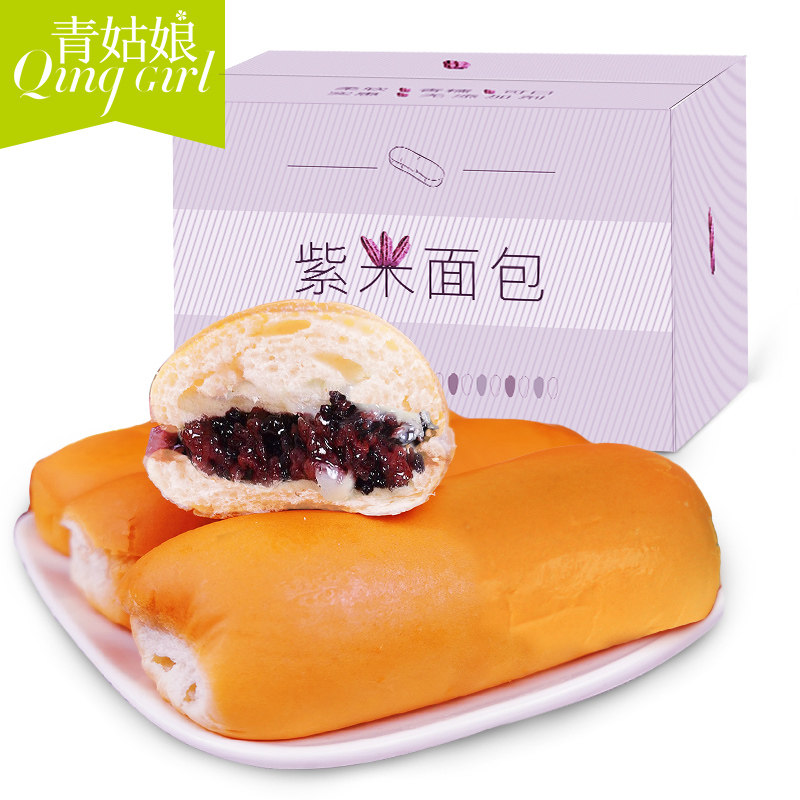 青姑娘长条紫米面包 青姑娘食品西式糕点