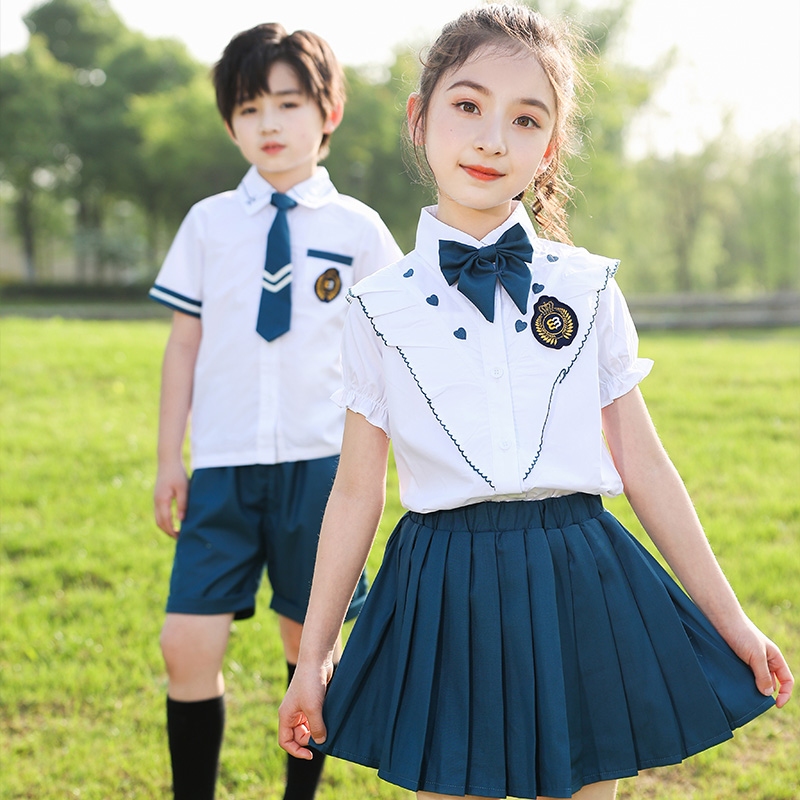 小学生夏季班服六一儿童演出服英伦风大合唱表演服幼儿园毕业拍照 - 图3