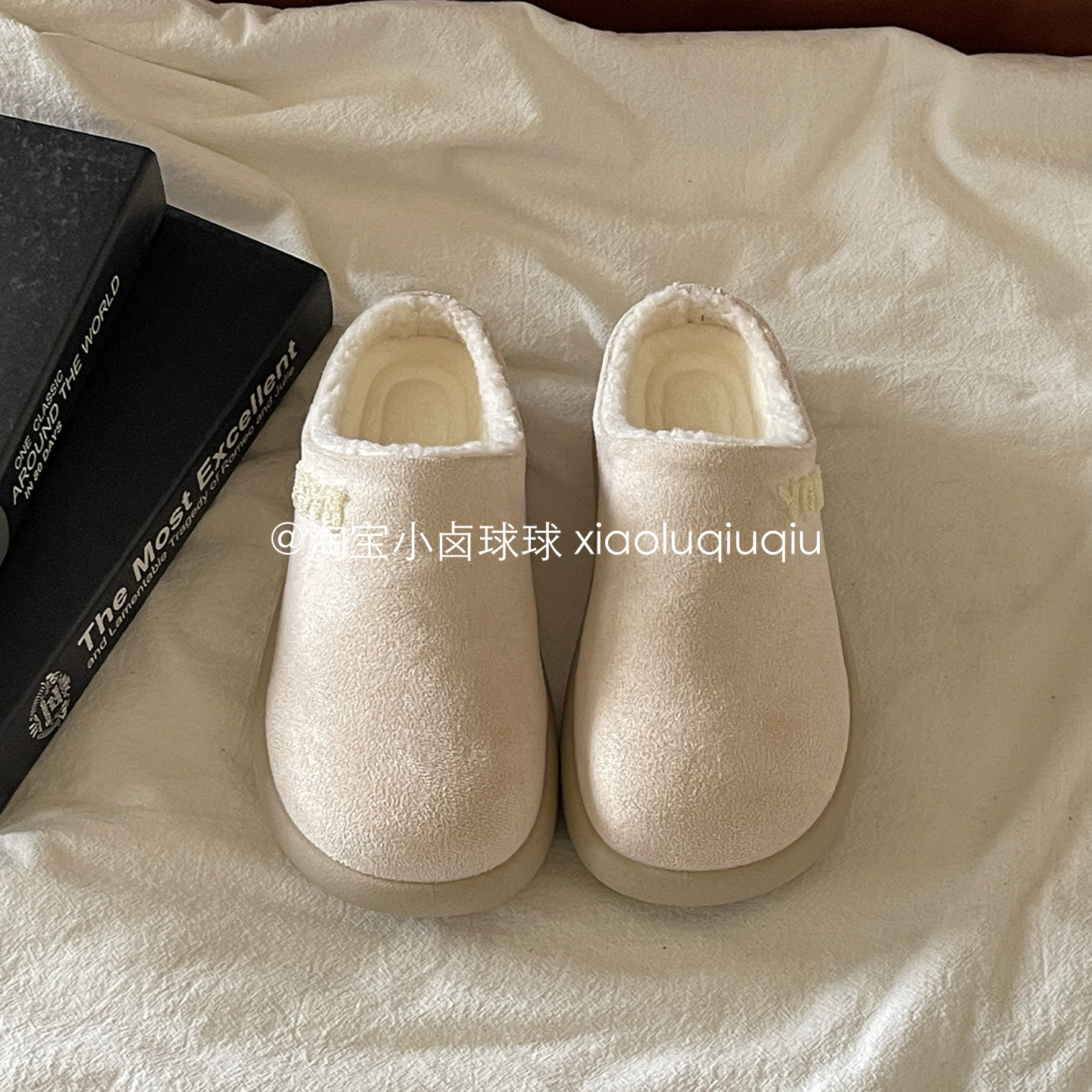 小卤球球勃肯鞋女鞋冬2025新款加绒一脚蹬女鞋半拖鞋女外穿二棉鞋,淘宝优惠券,粉丝福利购,淘宝优惠卷