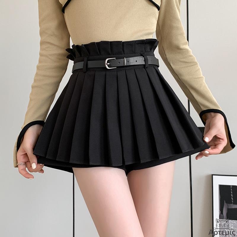 半身裙百褶女秋冬款花苞A字裙显瘦短裙Women sexy pleated skirt