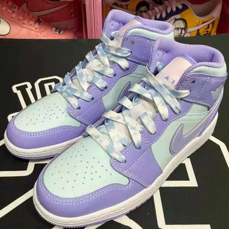 扎染鞋带男女彩色AF1空军一号AJ1 Dunk篮球鞋蓝色牛仔小白鞋1970s