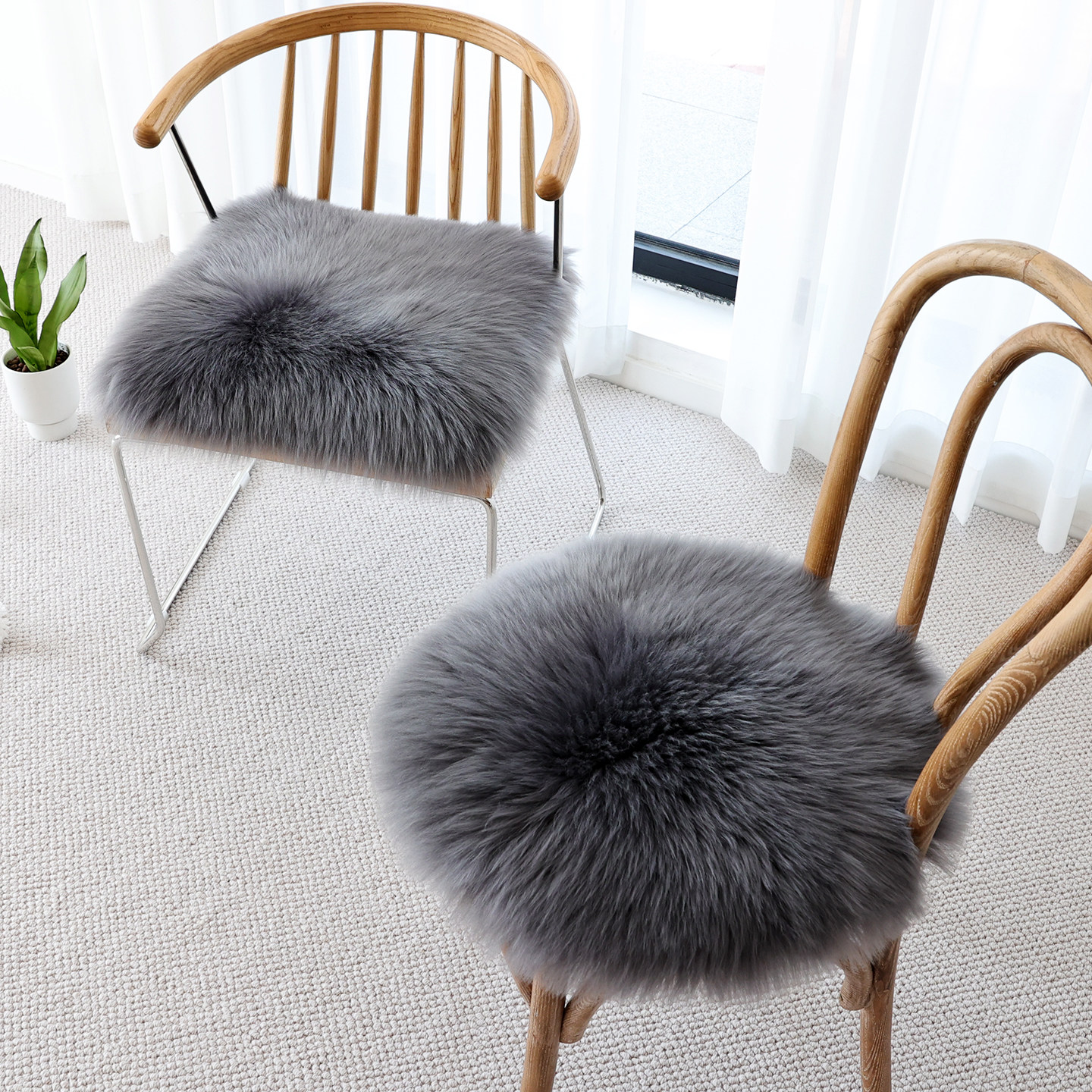 澳洲羊皮纯羊毛沙发垫纯羊毛沙发垫坐垫椅垫方垫电脑椅垫学生椅垫