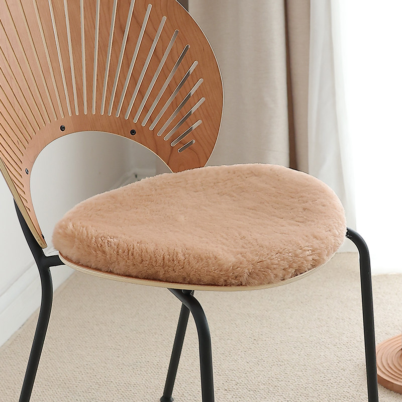 小沙羊剪绒羊毛椅垫圆形椅垫纯羊毛沙发垫地毯坐垫短羊毛圆形垫子