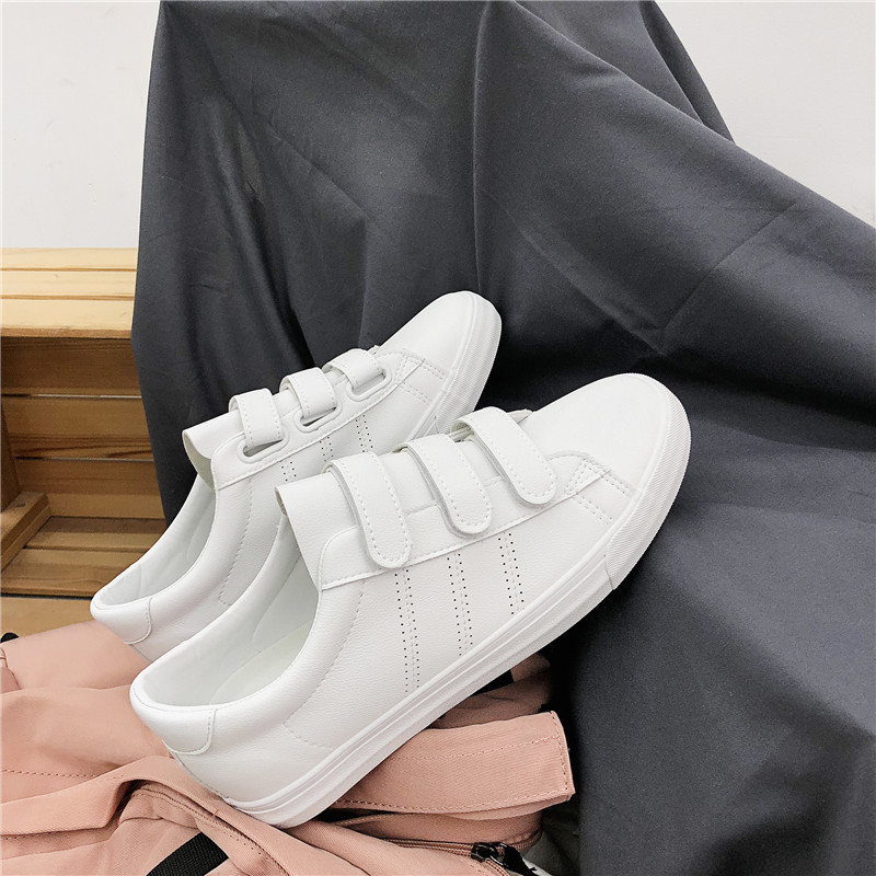 潮男鞋夏季男士防水皮面小白鞋魔术贴粘扣低帮鞋学生运动休闲板鞋,淘宝优惠券,粉丝福利购,淘宝优惠卷