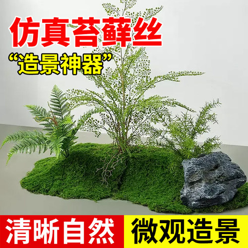 仿真苔藓草皮仿生假苔藓仿真草坪永生假青苔微景观绿植造景假草丝 - 图0