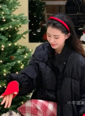 颜色超正的红色发箍！法式高颅顶细发箍女秋冬章若楠复古显白发卡
