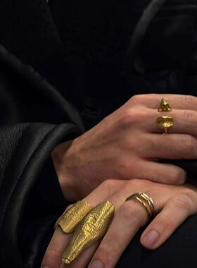 艺术感不规则褶皱关节戒指独特2026新款爆款清冷护甲保护关节指环