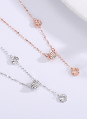 足银s999小蛮腰项链女小众轻奢感ins百搭锁骨链银饰品链纯银