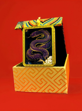 蛇年限定手绘唐卡彩晶朱砂吊坠