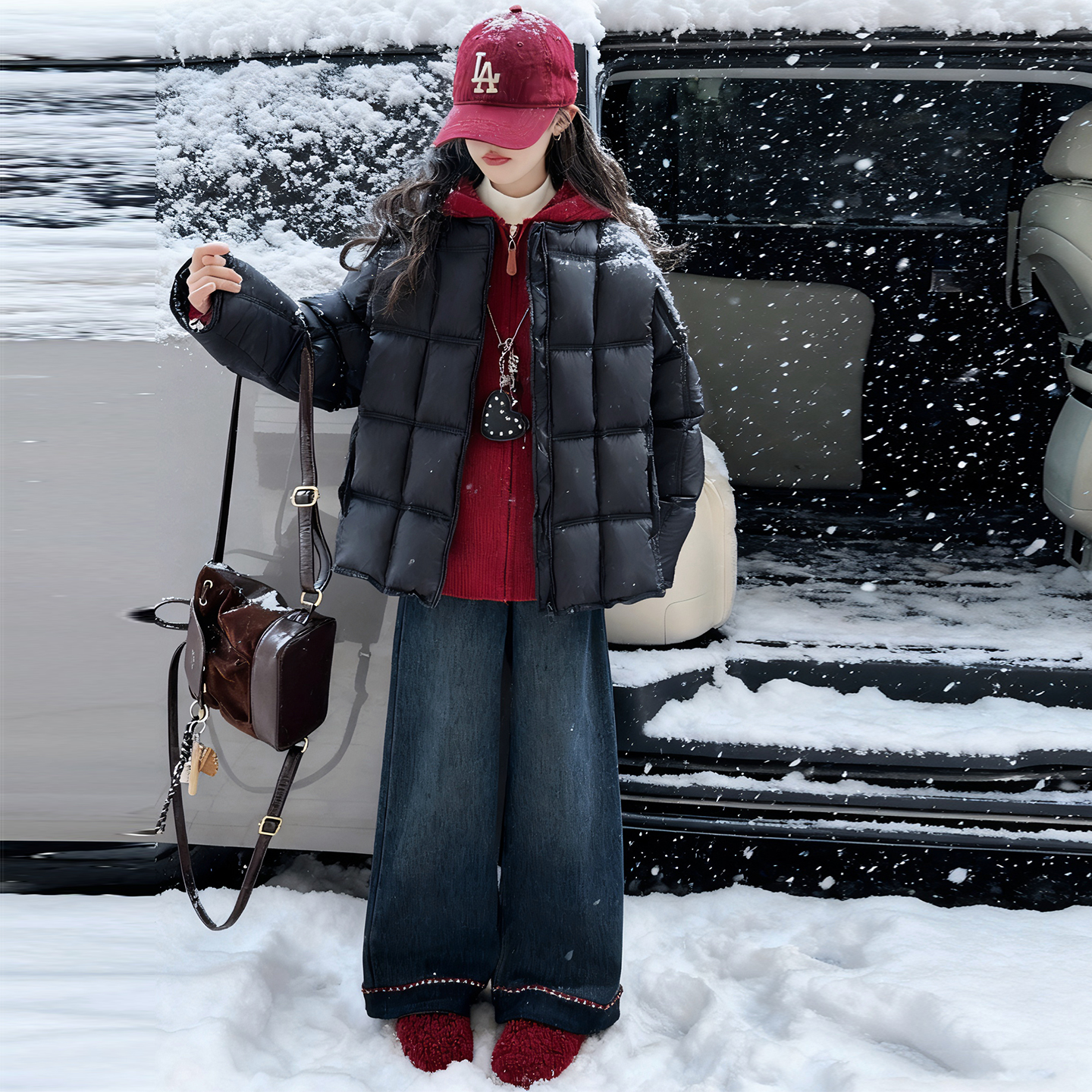 儿童羽绒棉服女童冬装新款2025流行保暖爆款面包服中大童加厚外套 - 图1