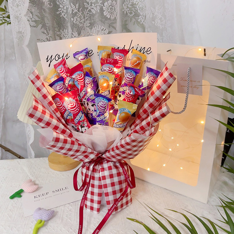 棒棒糖花束成品阿尔卑斯糖果零食送儿童小孩男女孩毕业生日礼物