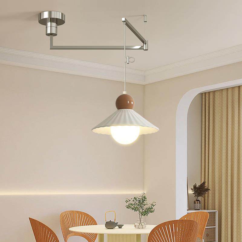 全光谱摇臂陶瓷餐厅吊灯现代简约餐桌灯奶油风可移位饭厅吧台灯,淘宝优惠券,粉丝福利购,淘宝优惠卷