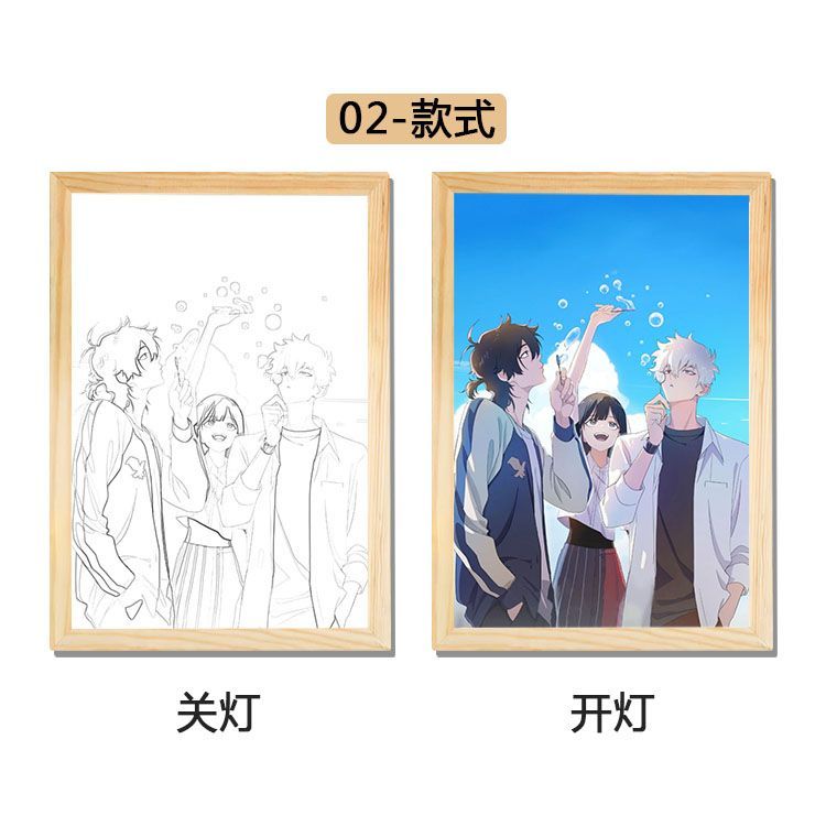 时光代理人动漫灯光画小夜灯摆件卧室床头电视柜礼物三色氛围灯新 - 图1