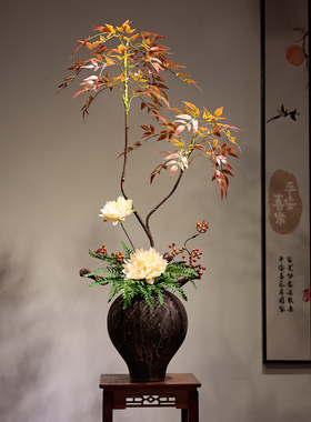 新中式禅意陶瓷花瓶高挑插花