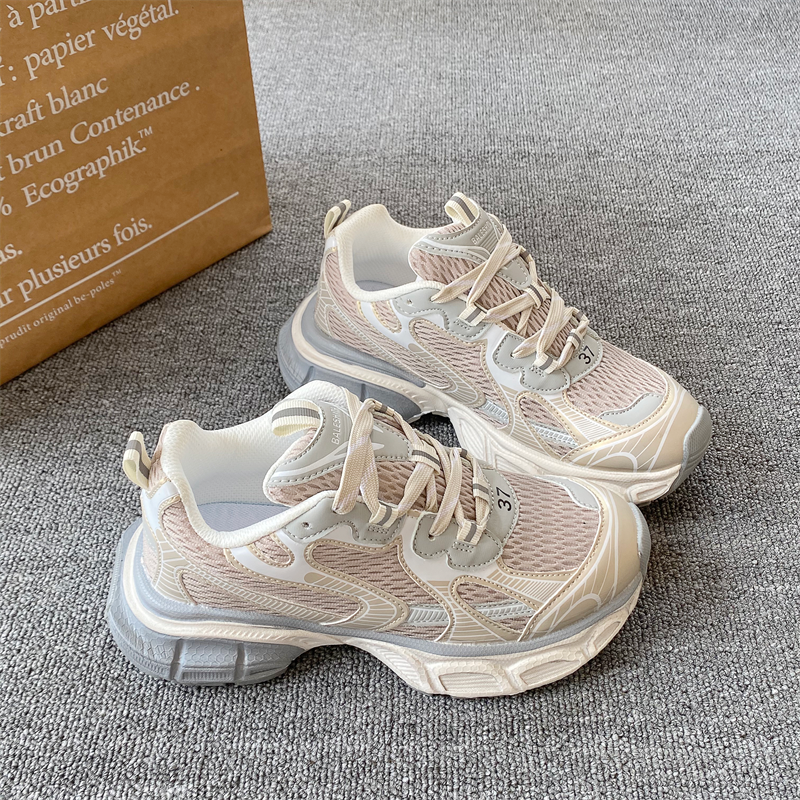 港风复古运动鞋男女同款2026春季新款网面透气厚底百搭休闲老爹鞋,淘宝优惠券,粉丝福利购,淘宝优惠卷