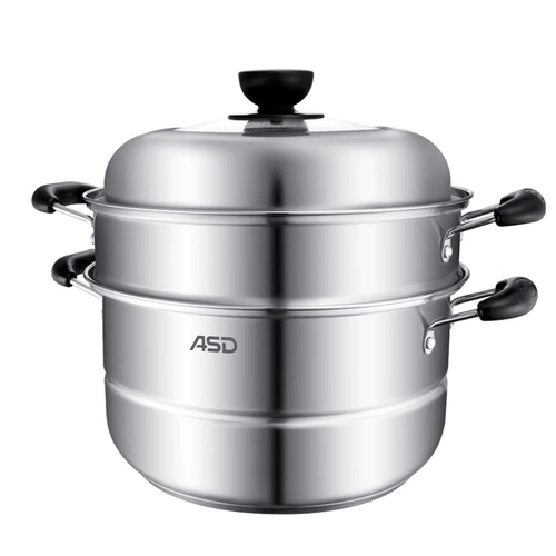 Aishida Steamer 2 слой домашних высококачественных булочек из нержавеющей стали, утолщенная электромагнитная плита, 26 -см газовой специфический