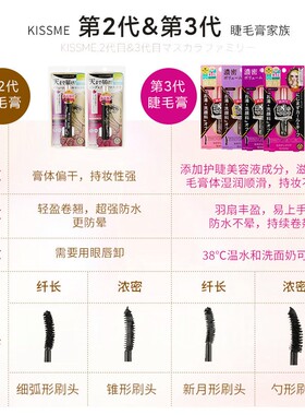 保税区丨日本本土版kissme睫毛膏定型防水纤长浓密卷翘不易晕染女