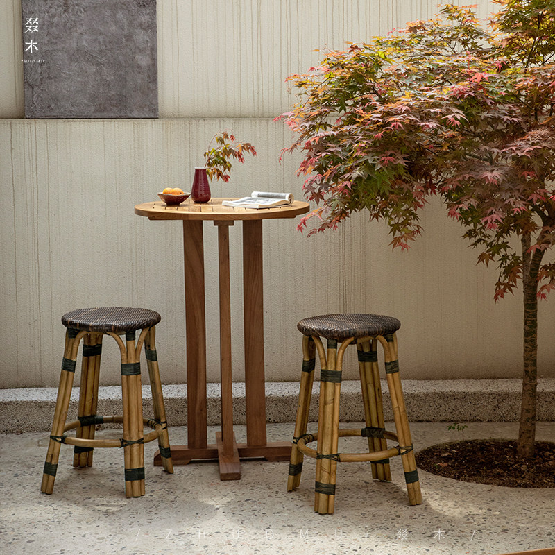 叕木|东南亚藤艺\酒吧咖啡厅商用吧台凳天然藤编民宿酒店高脚凳子,淘宝优惠券,粉丝福利购,淘宝优惠卷