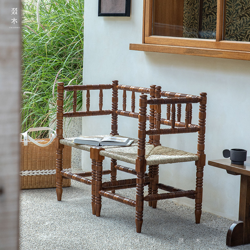 叕木|Bobbin转角椅\法式复古中古风柚木实木设计师vintage单人椅,淘宝优惠券,粉丝福利购,淘宝优惠卷