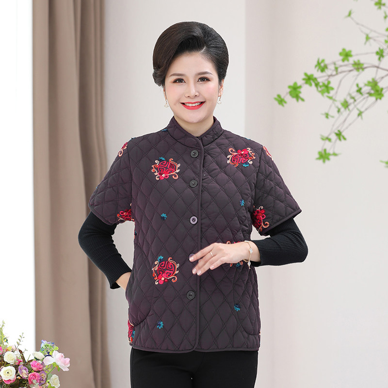 中老年女装加肥加大胖太太棉马甲 昀臻服饰中老年女装