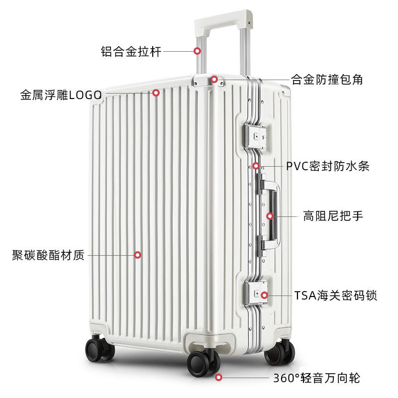 皮尔卡丹款万向轮女20寸登机密码箱 皮尔卡丹狮峰世品旅行箱