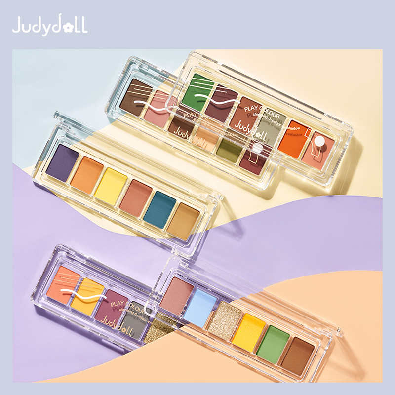 judydoll橘朵旗舰店Judydoll橘朵玩趣六色眼影盘顺滑珠光哑光日常油画盘跳色便携带1