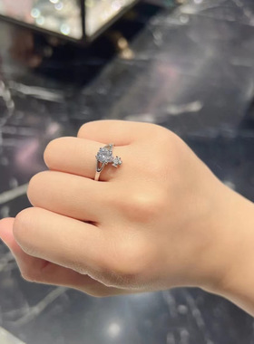 经典款土星钻戒单钻圆钻星球戒指925银