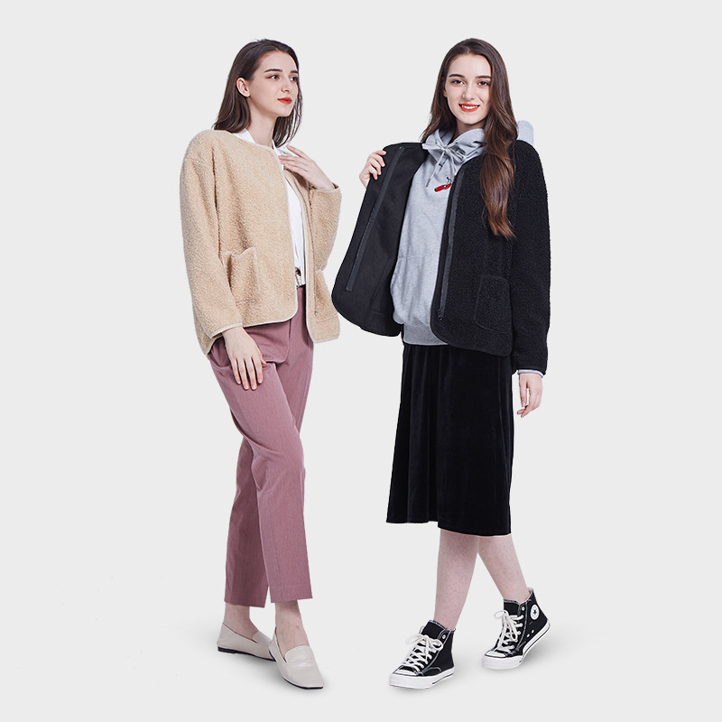 假日概念仿羊羔毛秋冬季百搭短外套 假日概念短外套