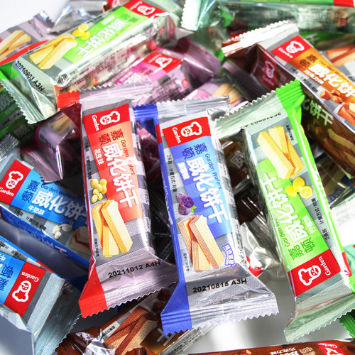 嘉顿威化 散装500g花生味巧克力五味办公休闲小零食西式夹心饼干 - 图2