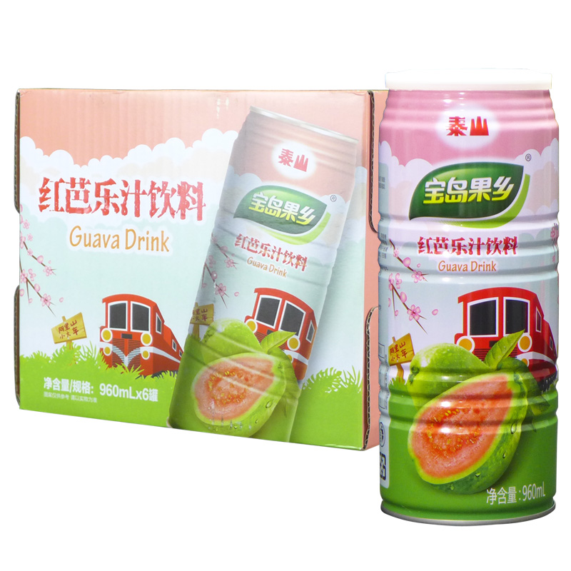 台湾泰山 红芭乐汁番石榴汁整箱960ml*6罐 宝岛特色大瓶饮料包邮 - 图3