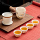 Suet-fat jade porcelain ຊຸດຊາເດີນທາງແບບພົກພາຂອງຈີນ