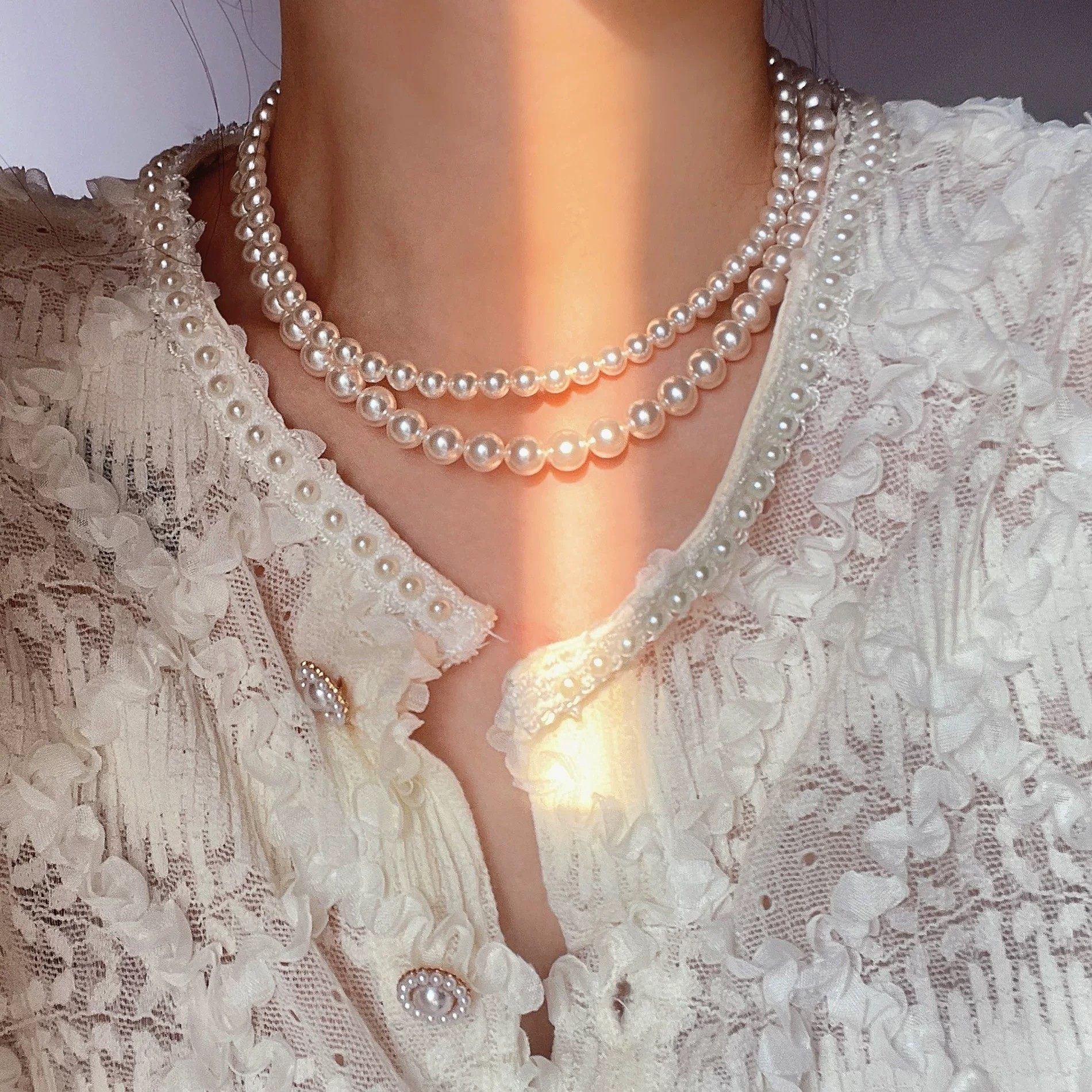 「她非池物」法式轻奢仿珍珠项链女ins感气质锁骨链名媛网红颈链