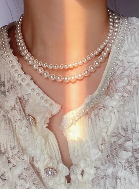 「她非池物」法式轻奢仿珍珠项链女ins感气质锁骨链名媛网红颈链