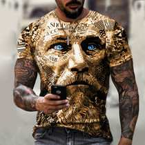 2022 Summer T-Shirt for Men Shirt 3D Fashion Print Tops O-Ne