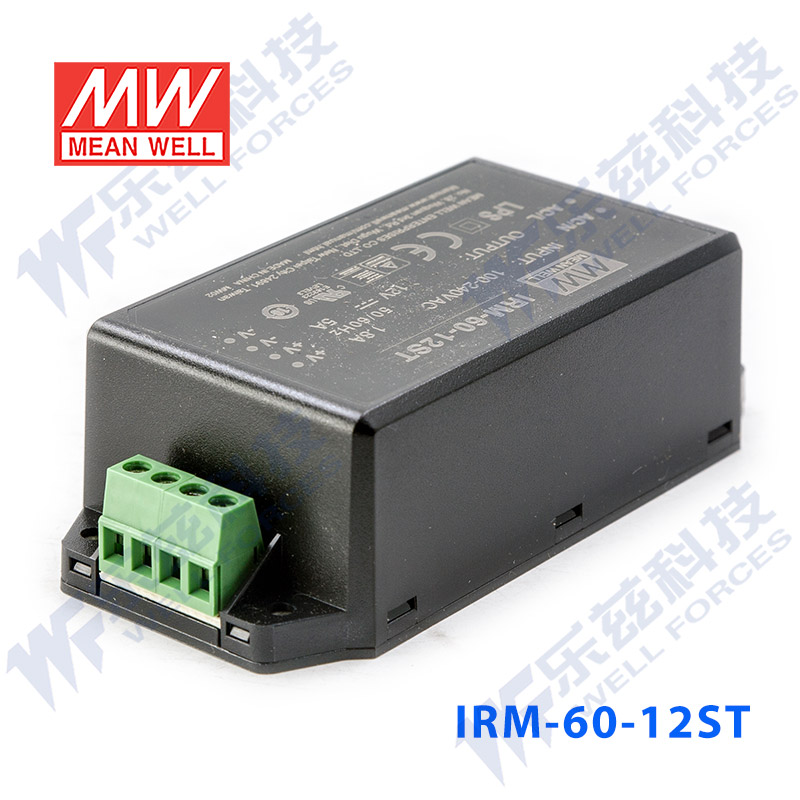 IRM-60-12ST台湾明纬60W 12V超小型AC-DC模块电源直流5A端子接线 - 图3