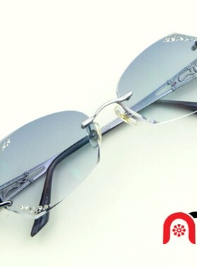 韩国无框切边镶钻近视太阳眼镜