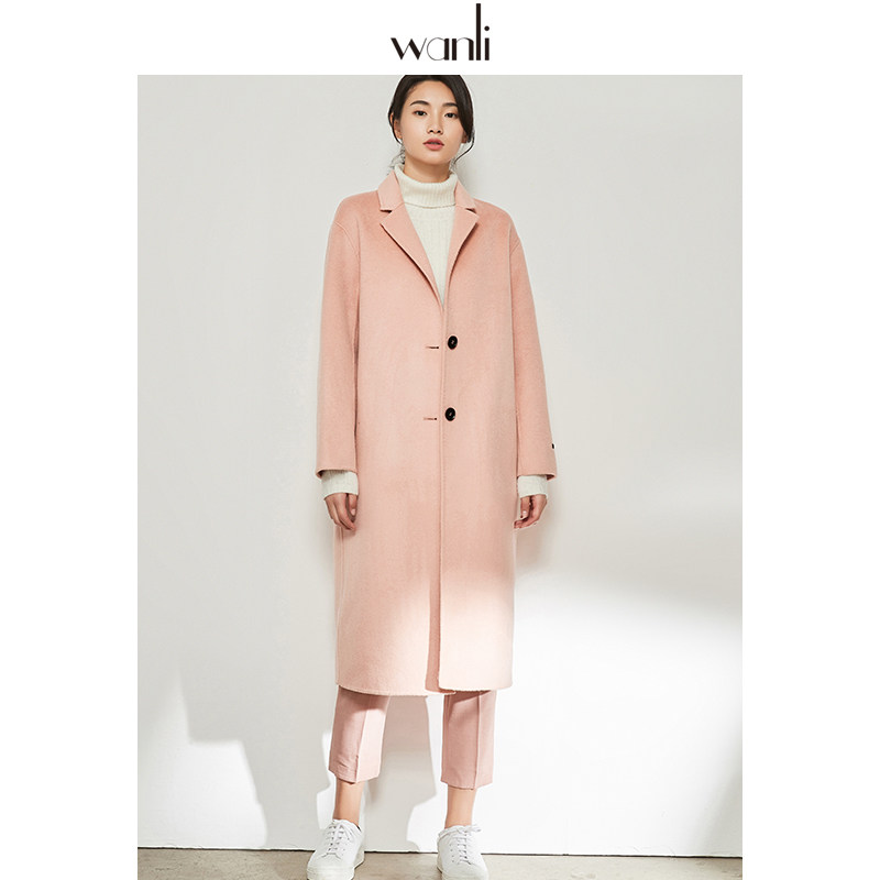 万丽(服饰)2020秋冬双面羊绒大衣 万丽服饰毛呢外套