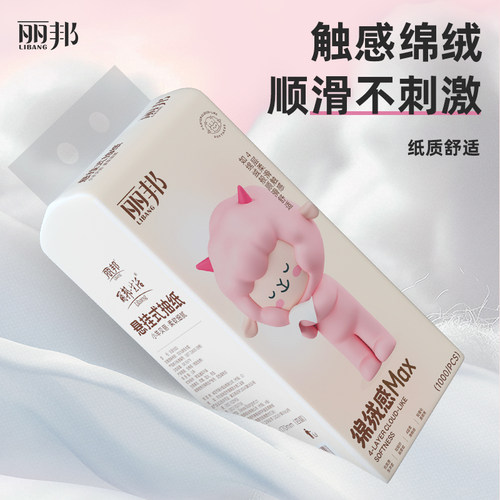 丽邦卫生纸抽纸悬挂式纸巾纸抽实惠家用餐巾纸挂式厨房用纸1000张 - 图2