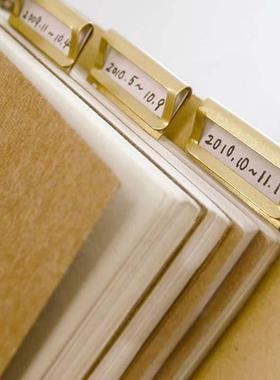 金属黄铜复古文具书签夹索引夹标签夹手账本周边金属书签夹6枚/套