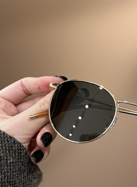 July七月老钱风椭圆墨镜