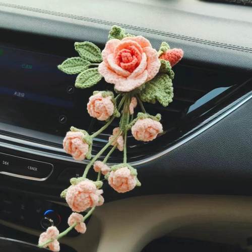 diy一路生花手工编织花束DIY材料包自制一路顺风摆件出风口夹全套 - 图3