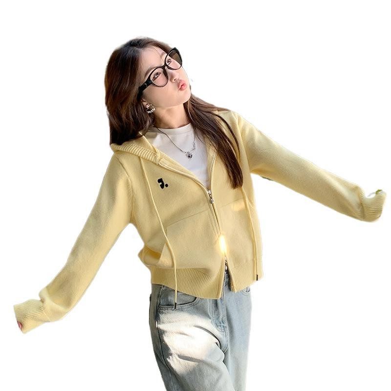 秋冬新款连帽卫衣温柔韩系针织衫休闲简约百搭显瘦优质毛衣女,淘宝优惠券,粉丝福利购,淘宝优惠卷