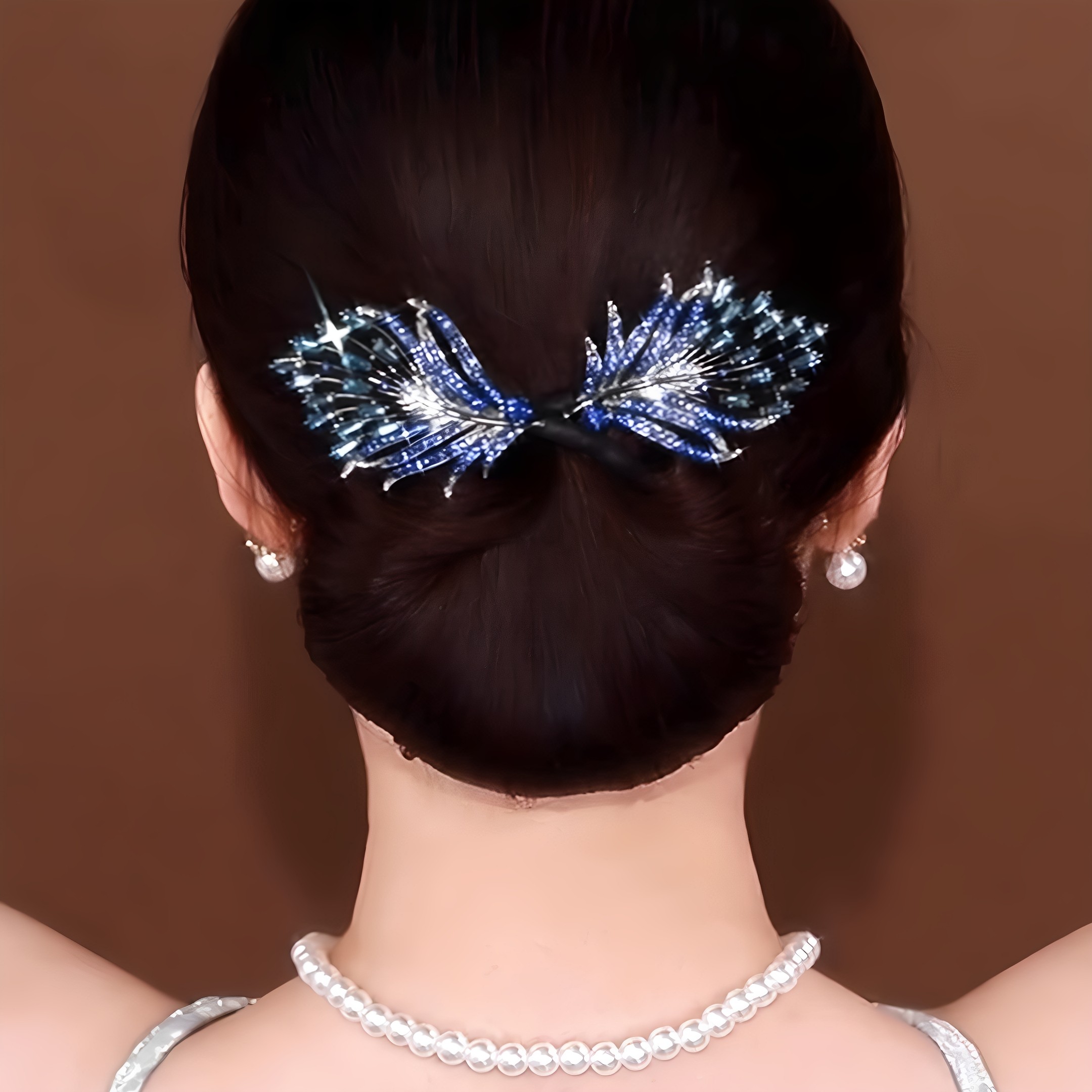 懒人丸子头卷发神器发簪中式风双孔雀丸子头盘发器优雅大方头饰女,淘宝优惠券,粉丝福利购,淘宝优惠卷