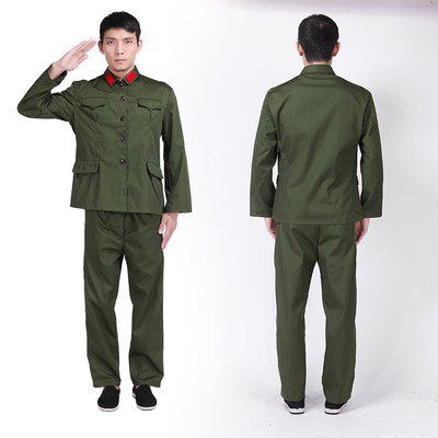 红卫兵服装文革服装拍照军装演出服60 70年代军装八路军演出服 虎窝淘