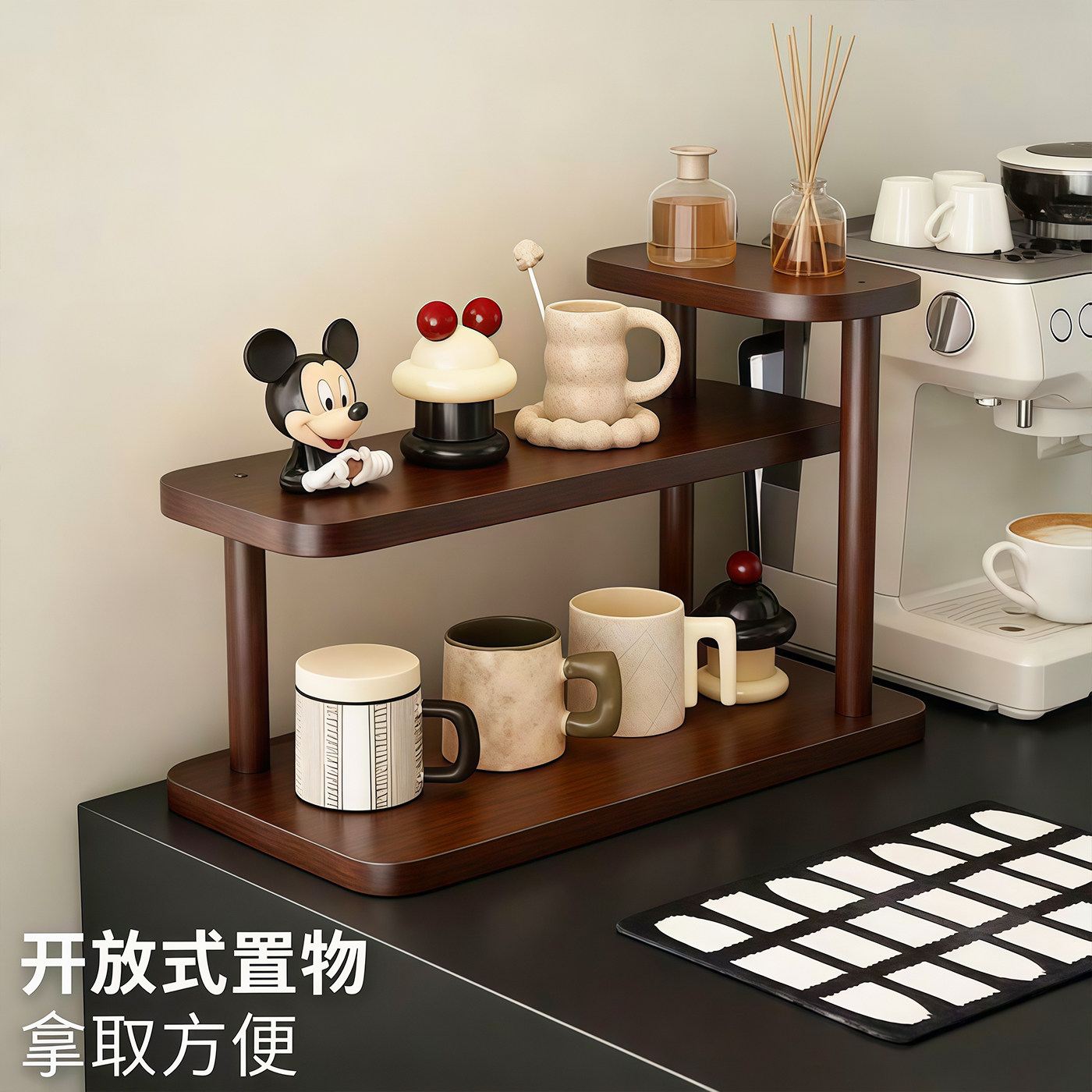 Desktop cup holder teacup sundries small multi-layer storage rack