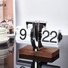 Miao Ke automatic page turning clock table clock living room ornaments office walnut mechanical home desktop decoration clock