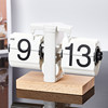 Miao Ke automatic page turning clock table clock living room ornaments office walnut mechanical home desktop decoration clock