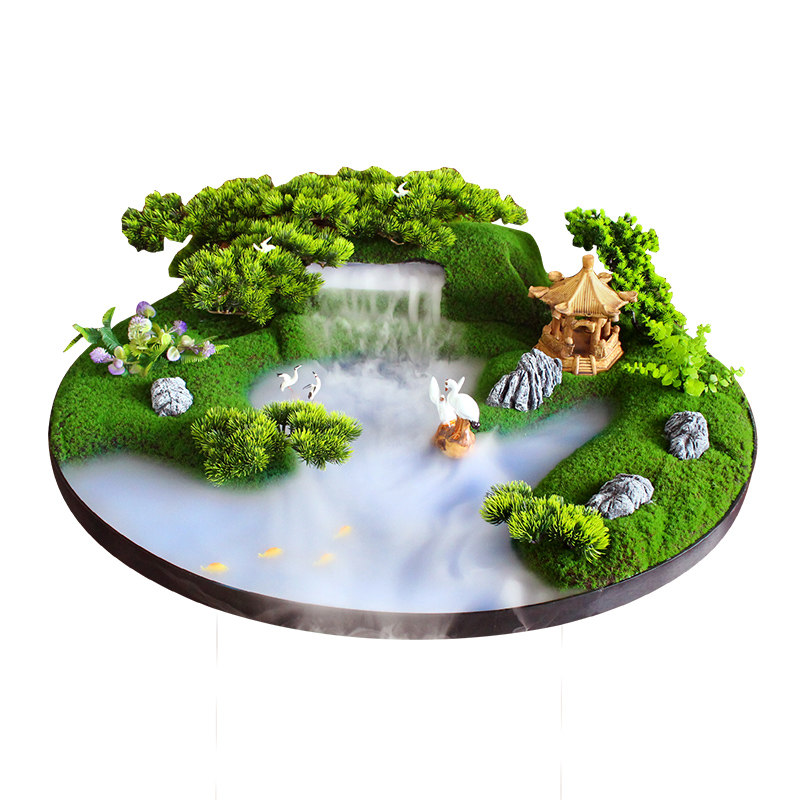 精选新中式酒店会所j饭厅大x圆桌中间转盘假真套装微景观摆件台面,淘宝优惠券,粉丝福利购,淘宝优惠卷