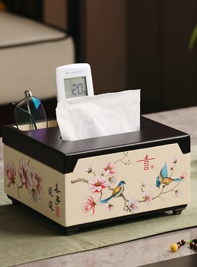 优选新中式纸巾盒摆件创意多v功能收纳套装家居客厅乔迁新居布置